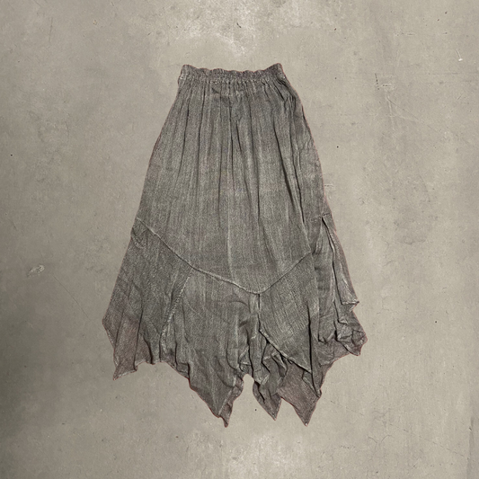 Grey Fairycore Cotton Maxi Skirt