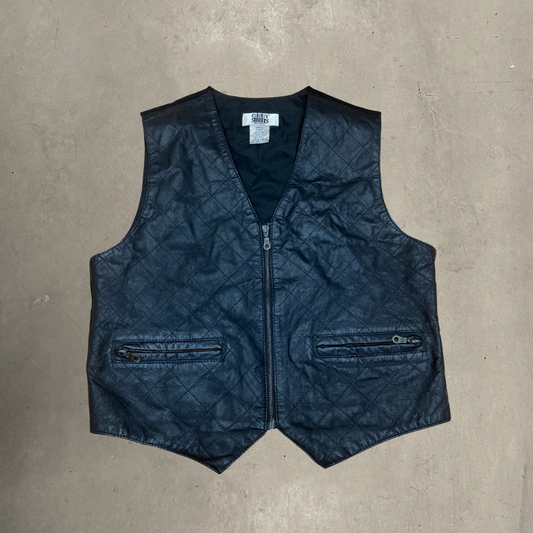 Vintage Black Leather Vest