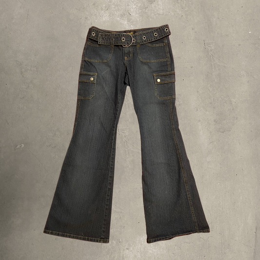 2000S Dark Washed Utility Jeans