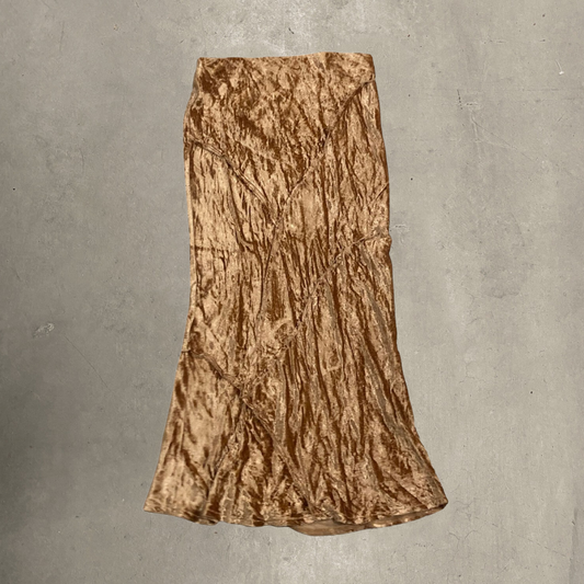 Copper Velvet Maxi Skirt