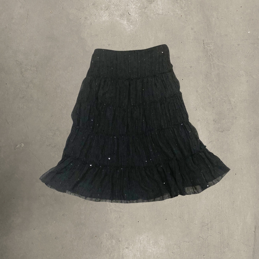 Starcity Black Sequin Midi Skirt