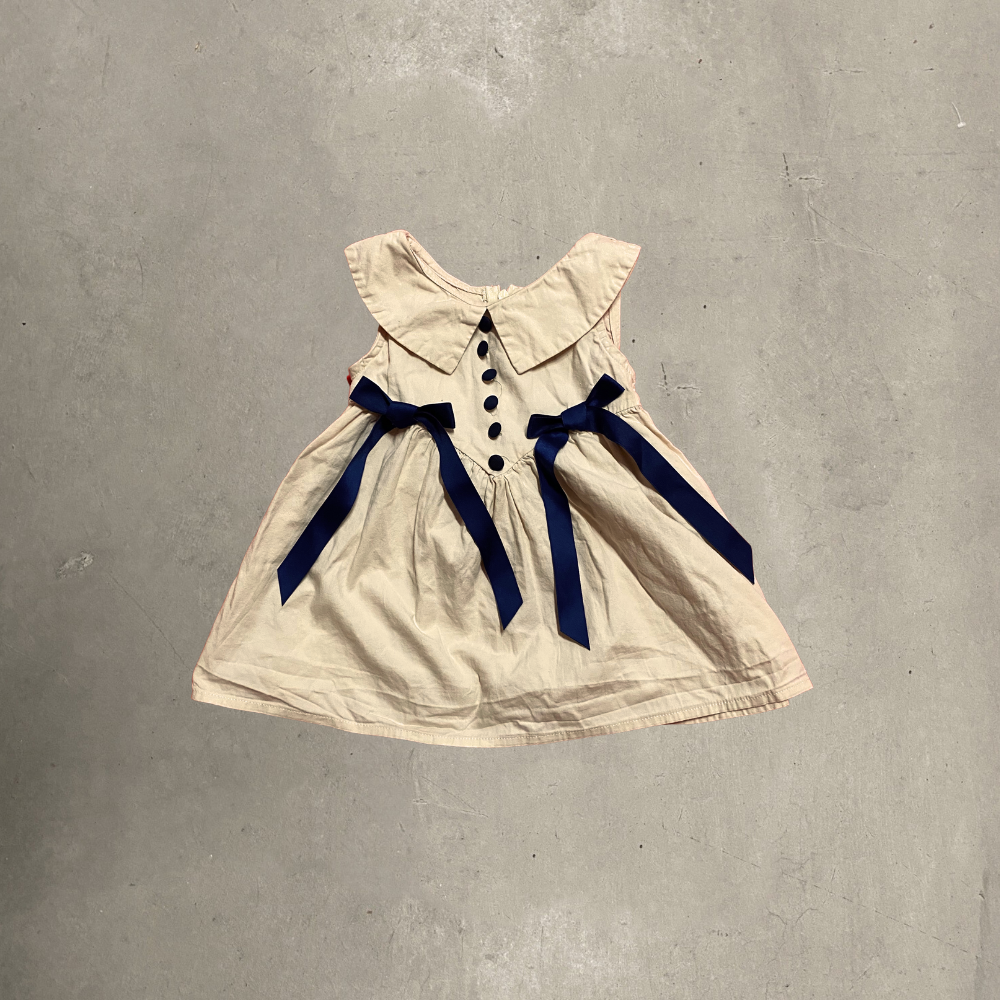 Tan Sailor Bow Dress 6M