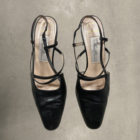 Vintage Black Mary Jane Heels Size 7W