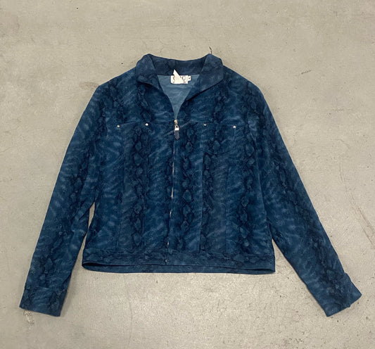 Vintage Blue Snake Print Jacket