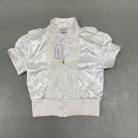 Y2k Silk Cropped Short Sleeve Jacket