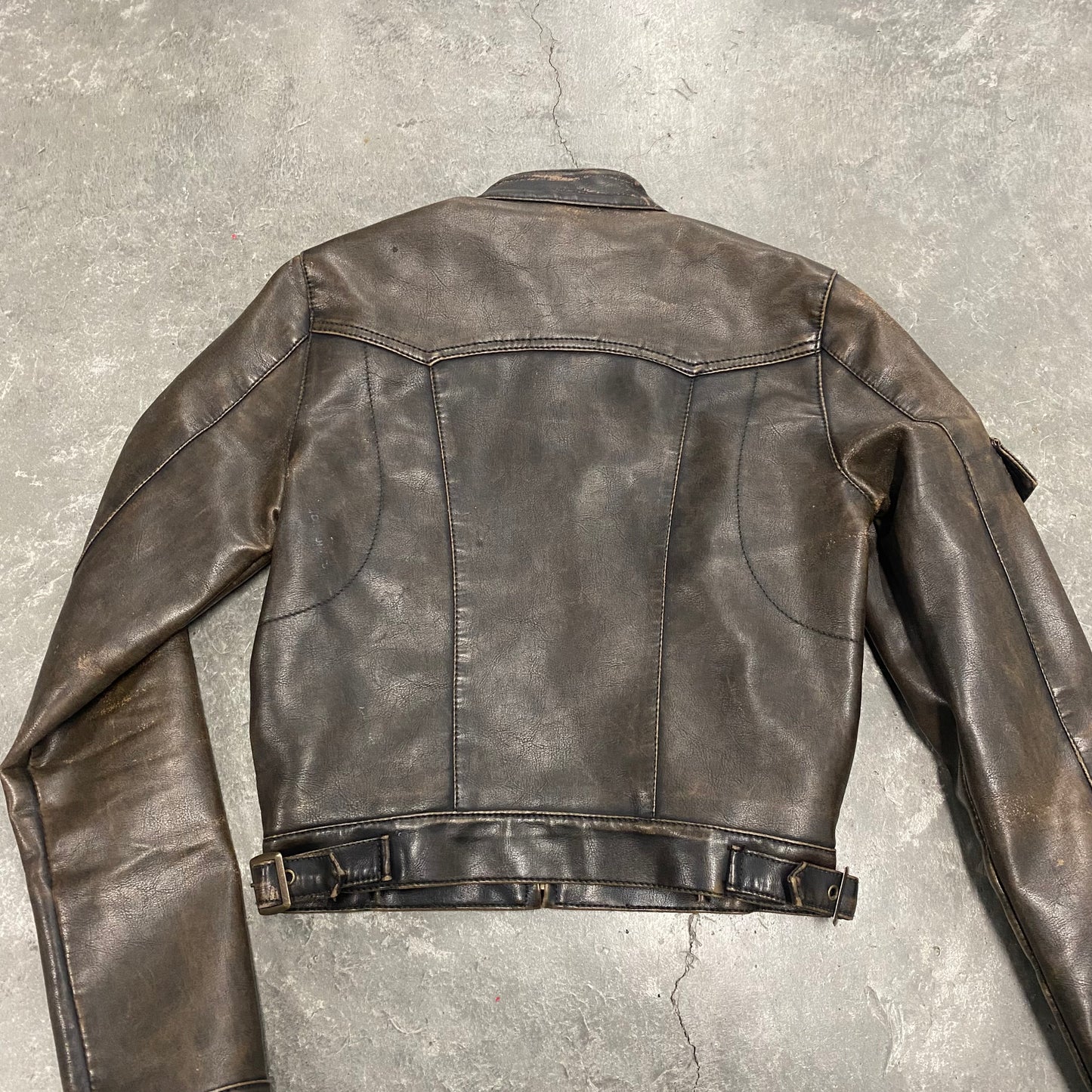 Brown Leather Moto Jacket