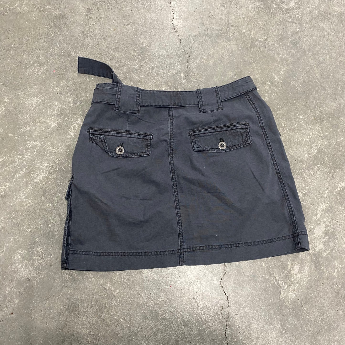 Grey Belted Cargo Skirt