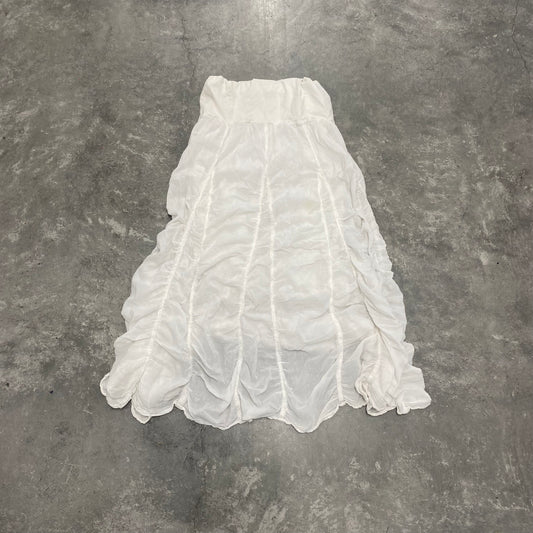 Vintage White Scrunched Skirt