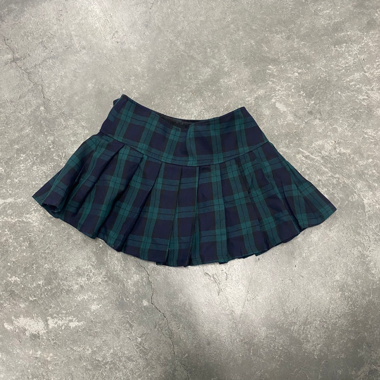 Green Plaid Mini Skirt