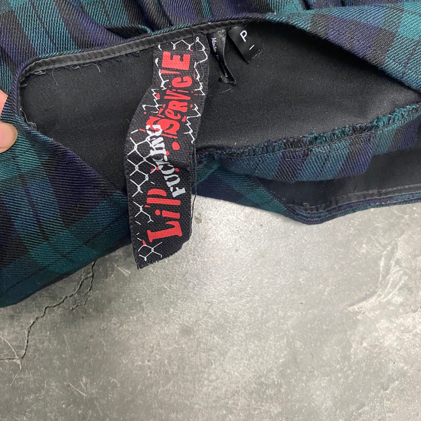 Green Plaid Mini Skirt