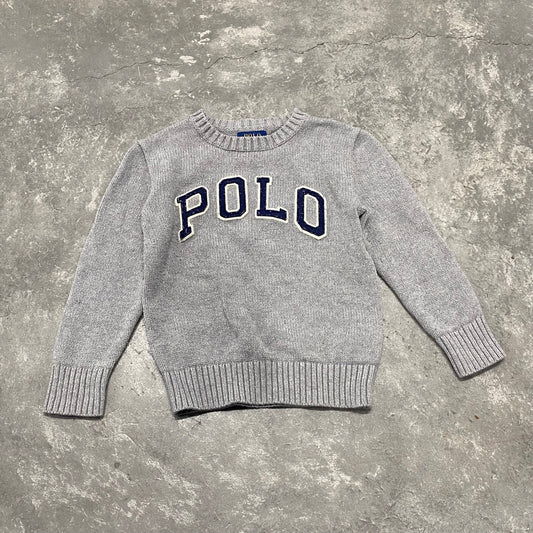 Grey Polo Knit Sweater 5T