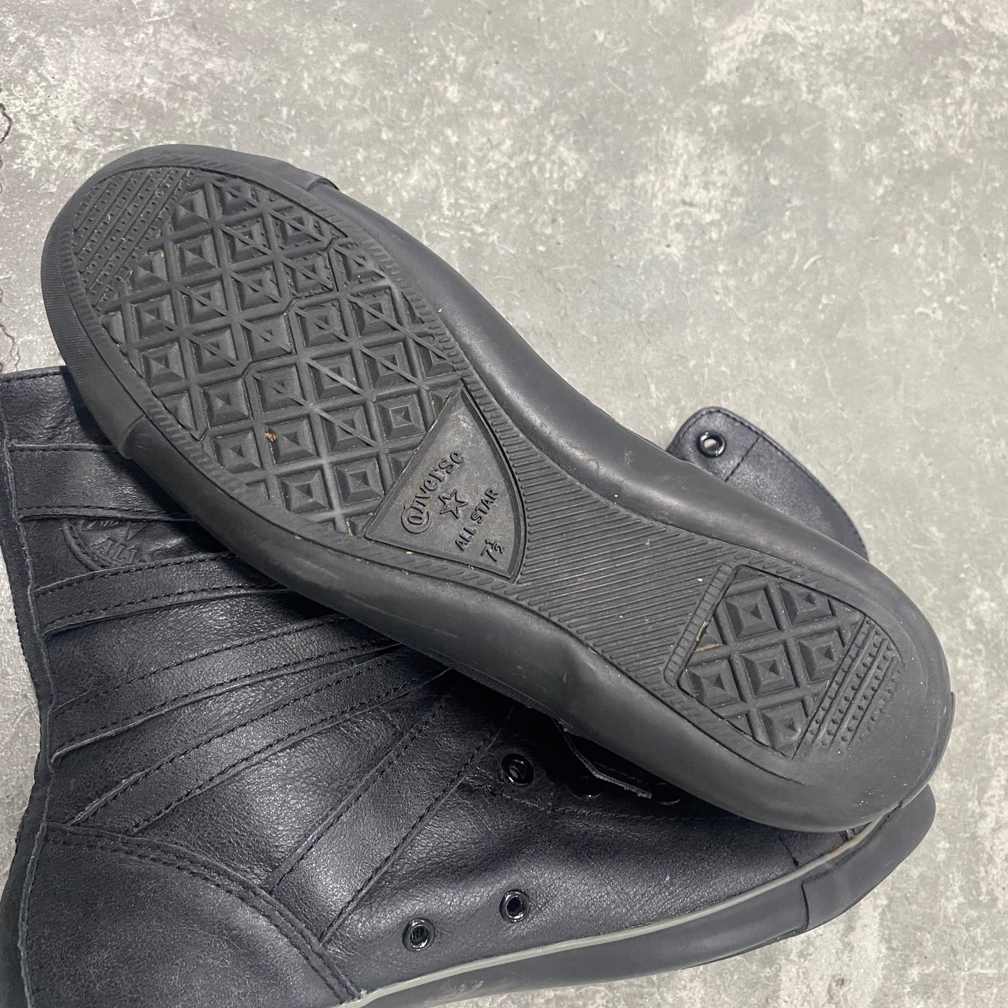 Black Belted Converse High Top 7 1/2 W