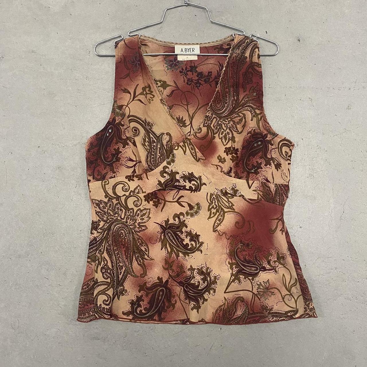 Plus Size Vintage Red Semi Mesh Tank