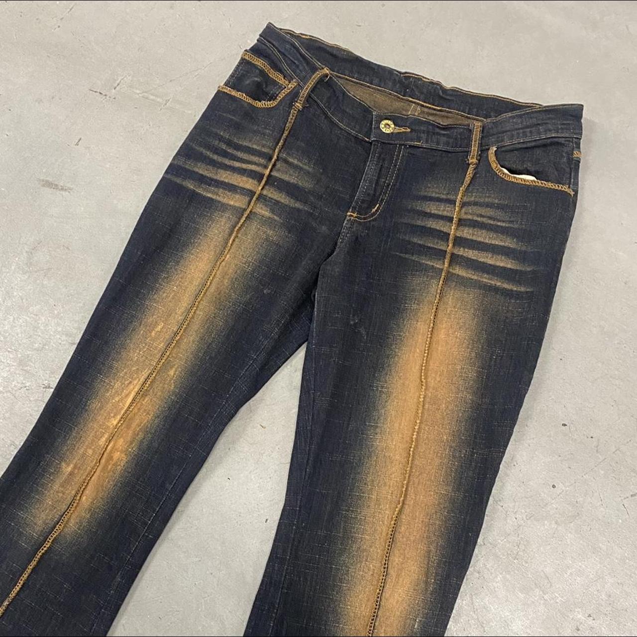 Vintage Dark Denim Bleached Jeans
