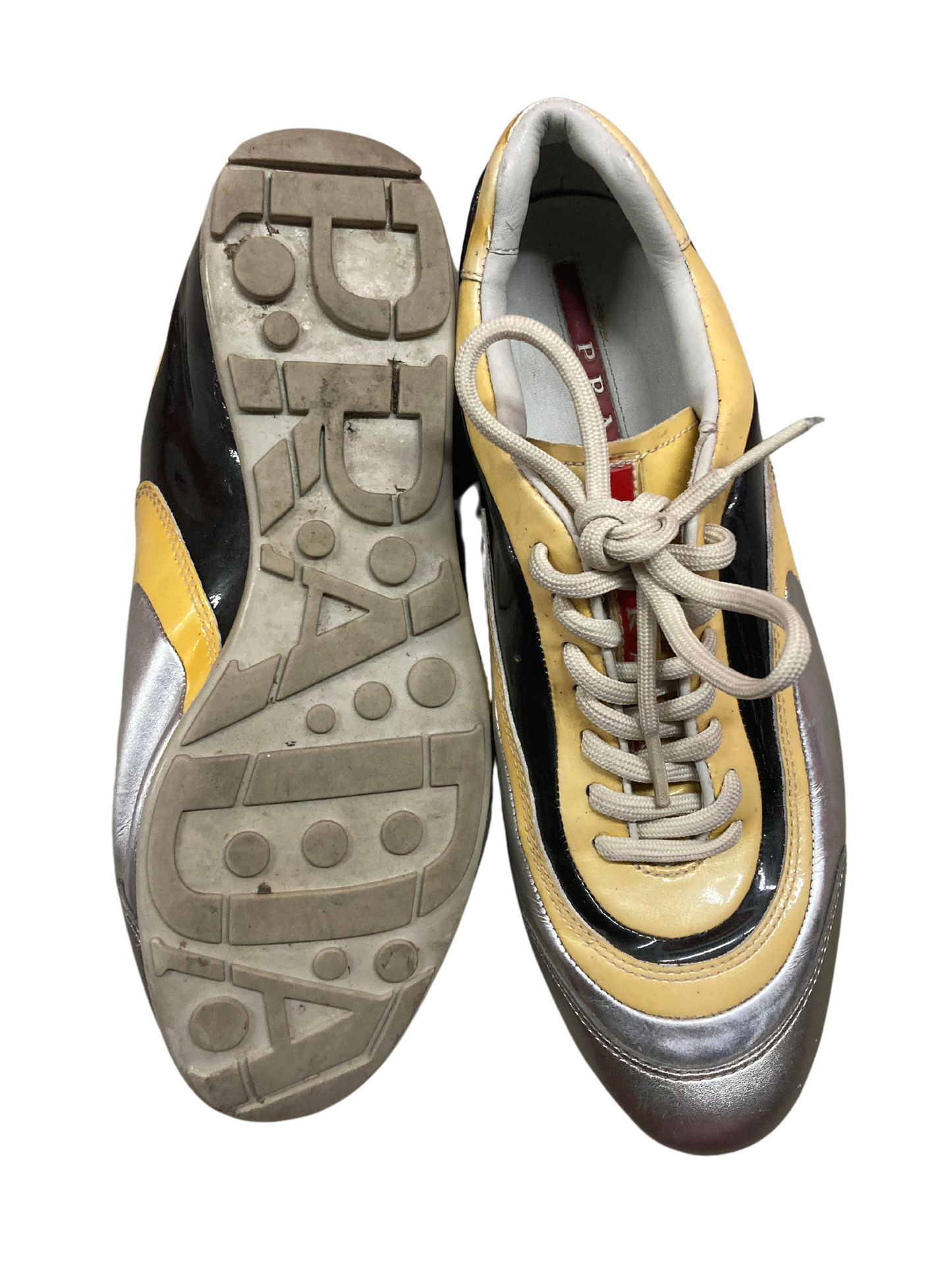 Prada Silver/Yellow Runners