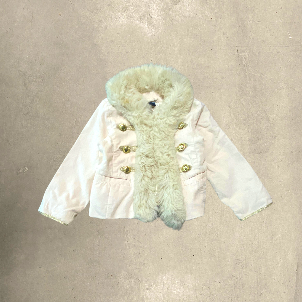 Creme Fur Trim Jacket 3T