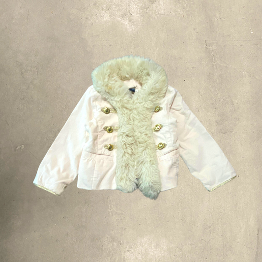 Creme Fur Trim Jacket 3T