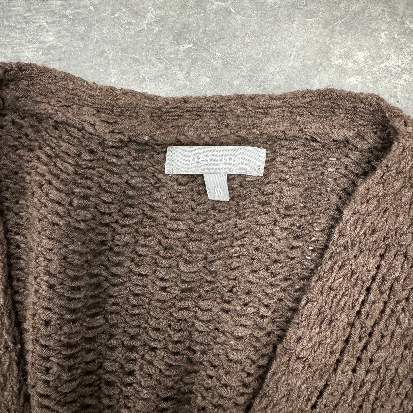 Brown Knitted Asymetrical Cardigan