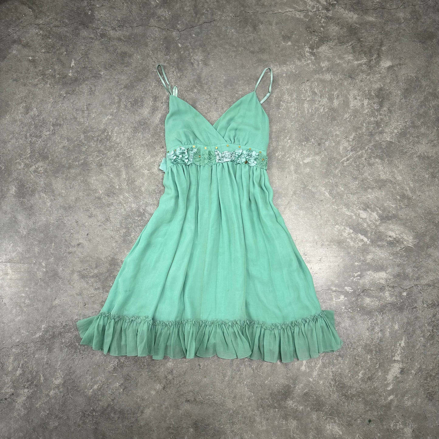 Vintage Green Flowy Dress