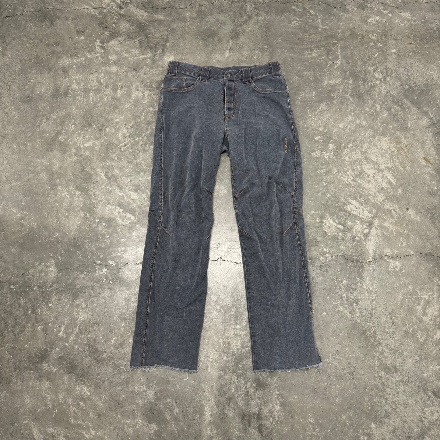 Denim Offstitch Orange  Light Grey Pants