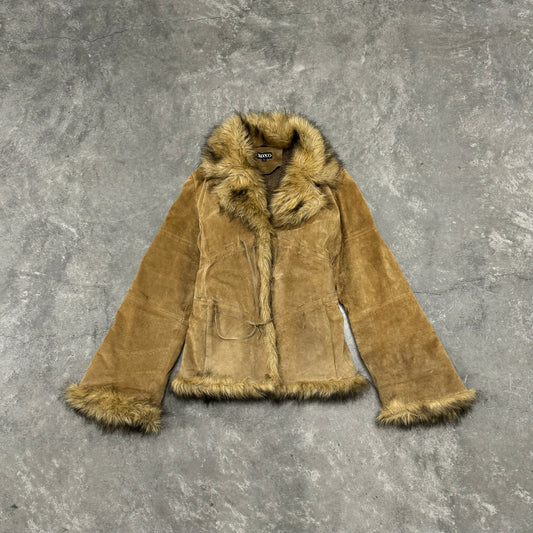 Vintage Tan Fur Trim Coat