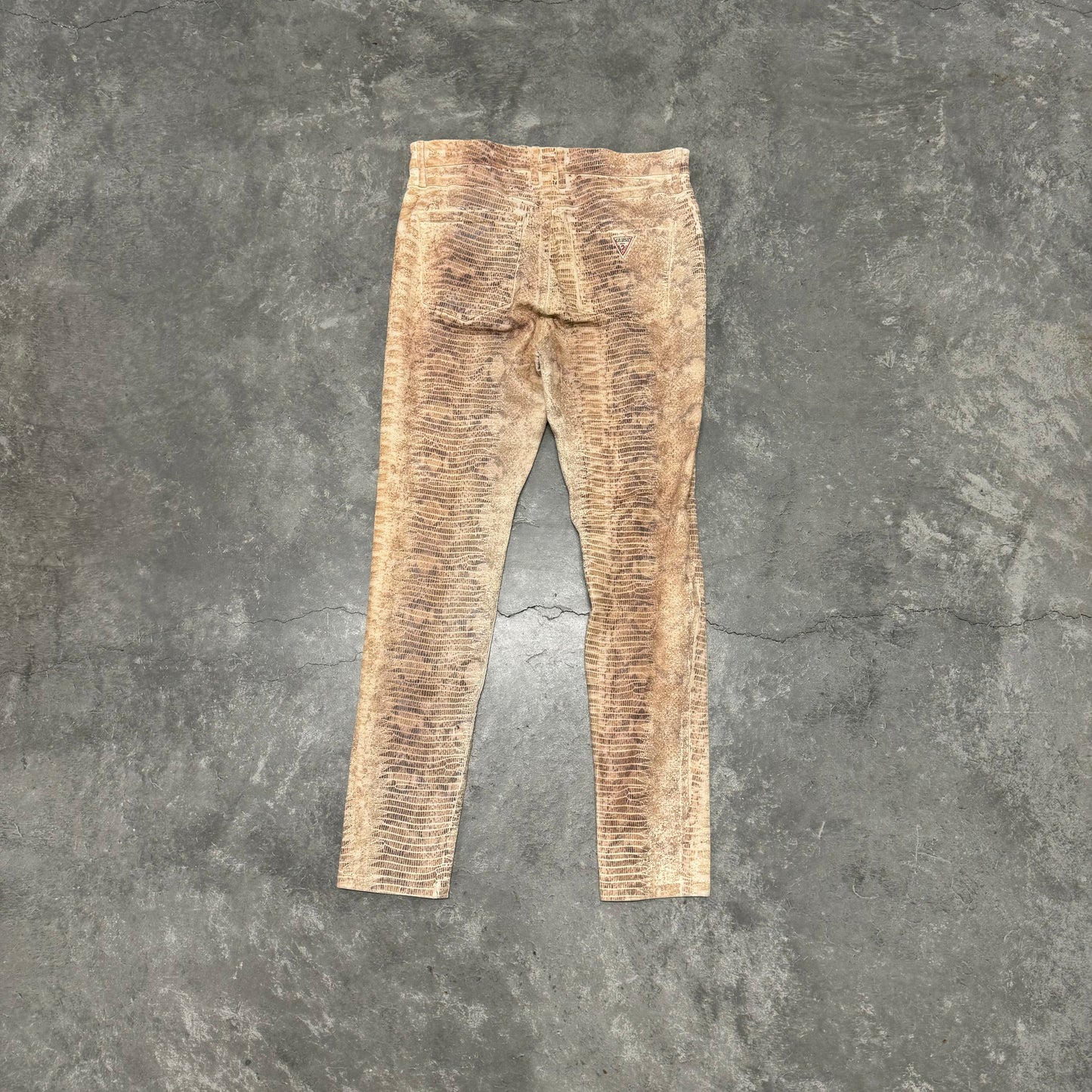 Vintage Tan Snake Print Jeans