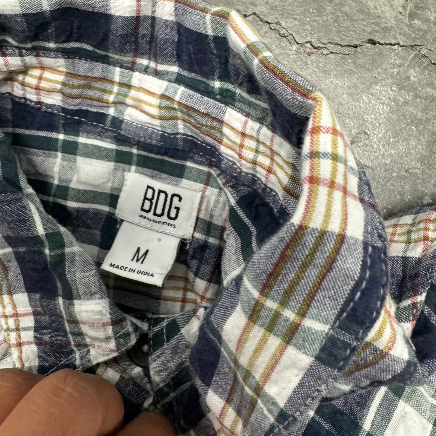 Blue Plaid Cropped Button Up