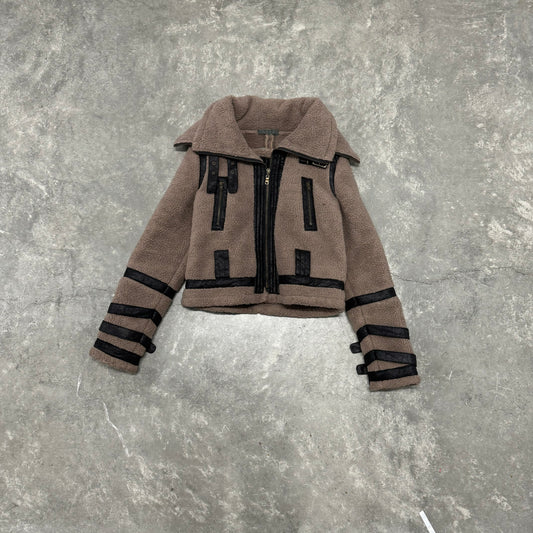 Grey Belted Teddy Jacket