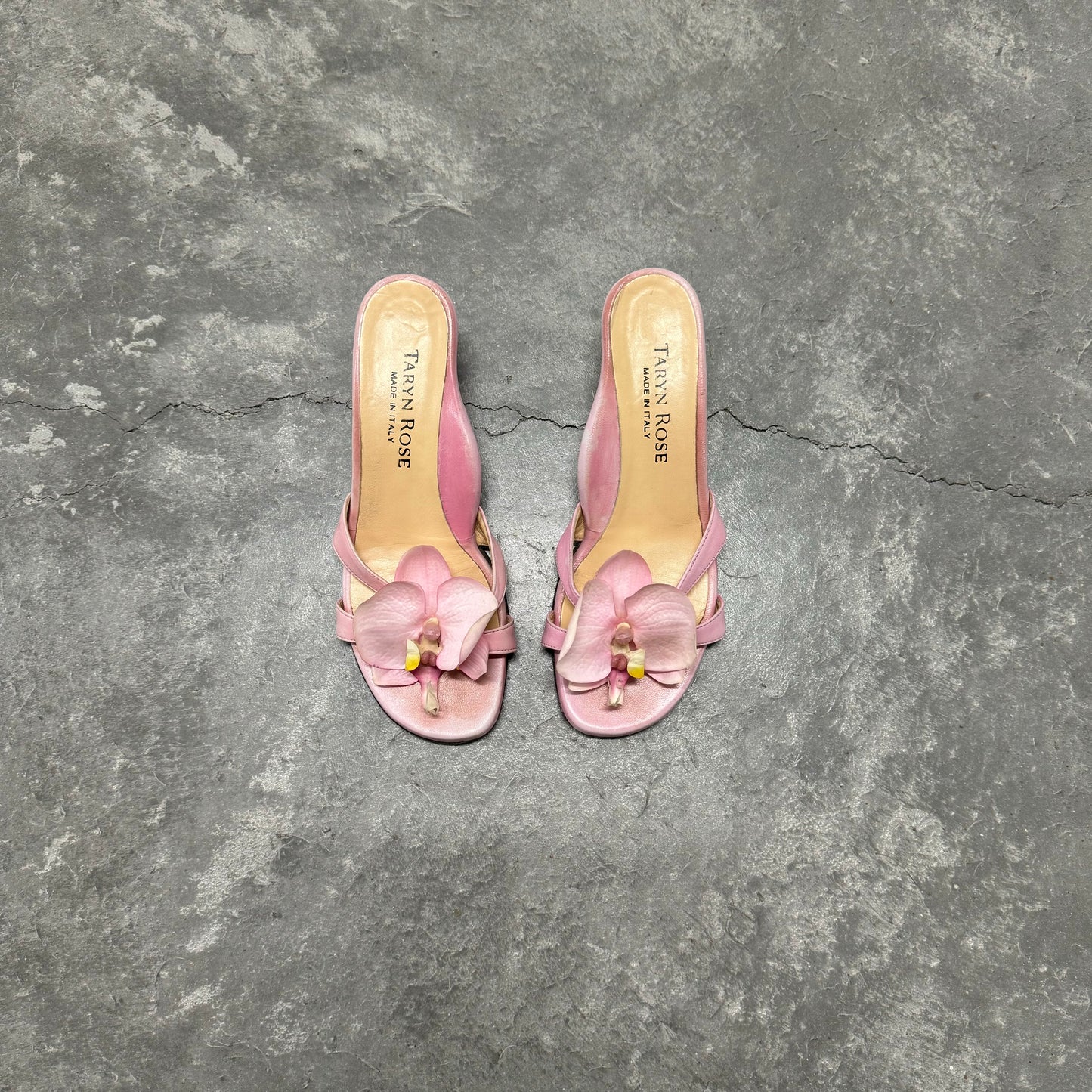 Vintage Pink Flower Heels