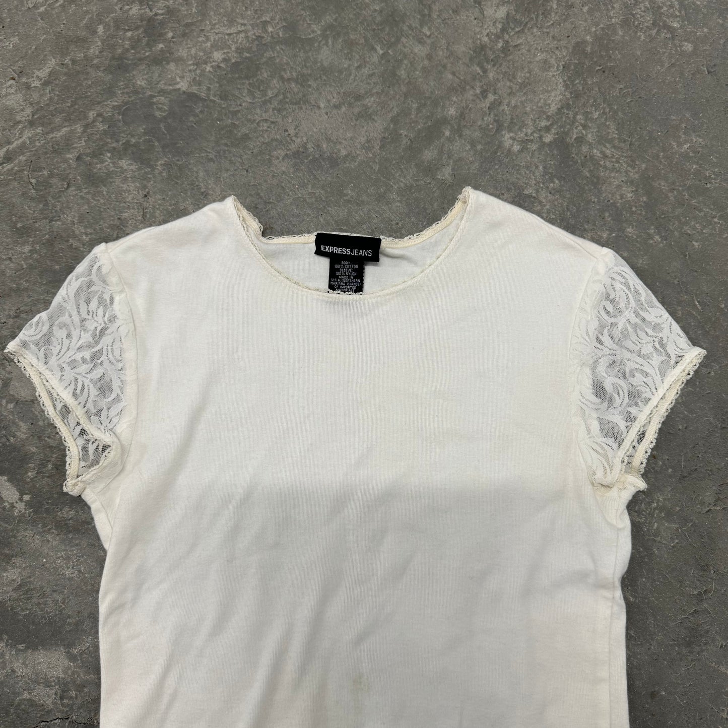 Plain White Lace Baby Tee