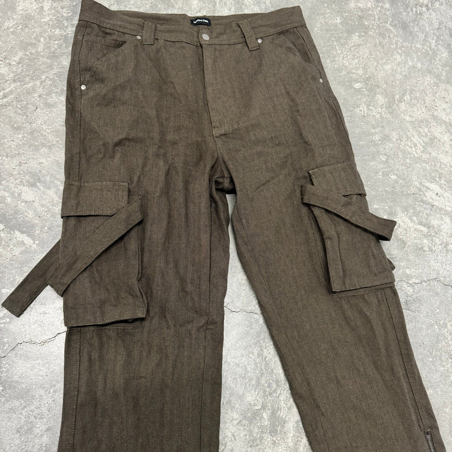 Brown Cotton Utility Pants