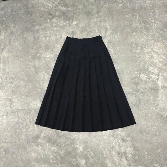 Vintage Black Pleaded Maxi Skirt