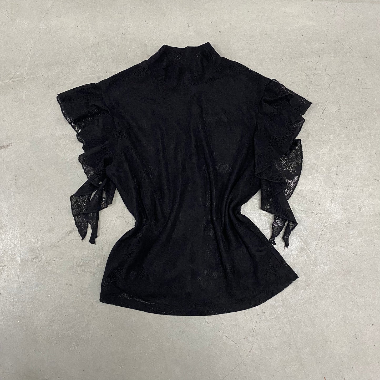 Mesh Black High Neck Top