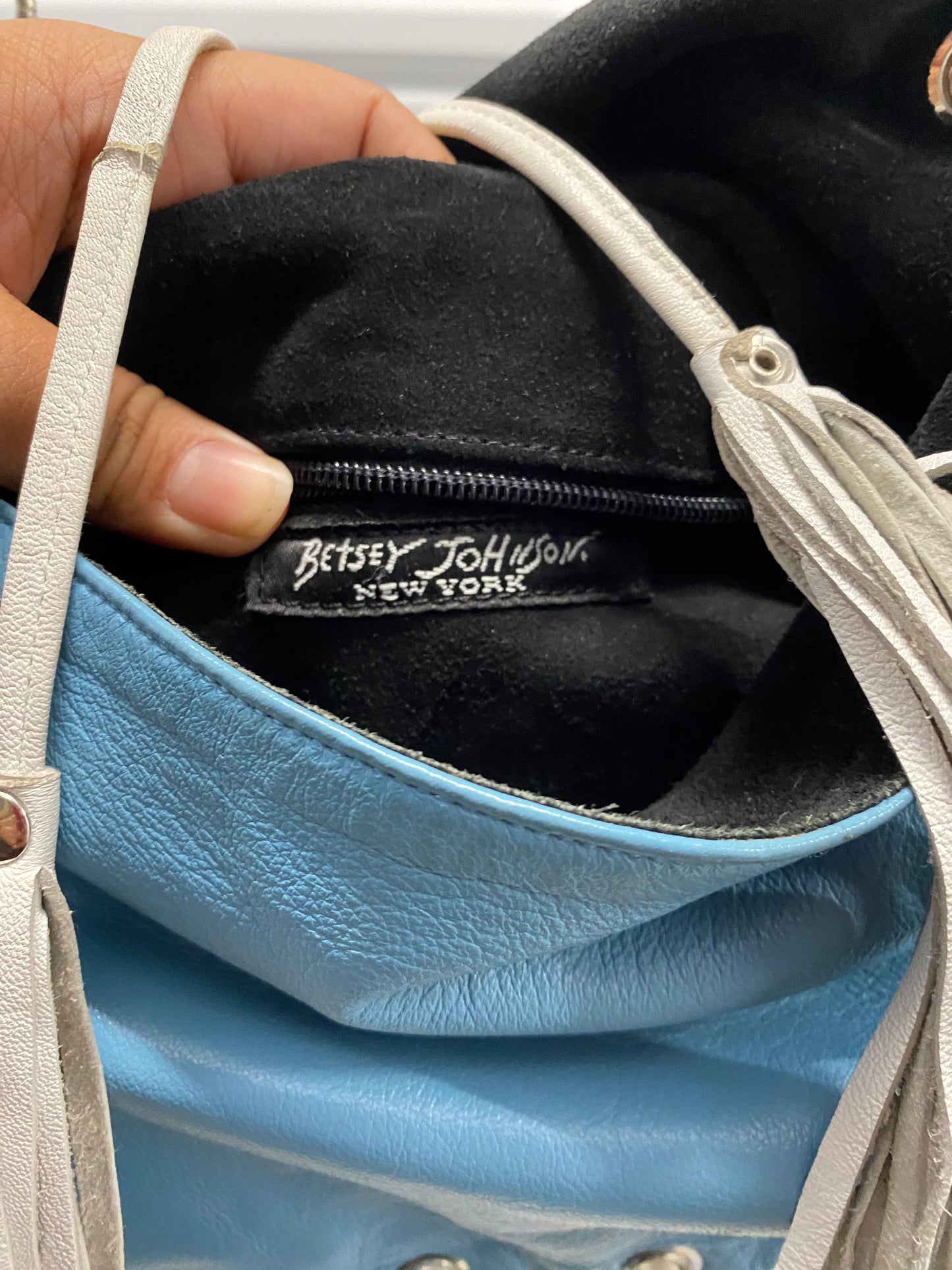 Rare Leather Baby Blue Betsy Johnson Bag