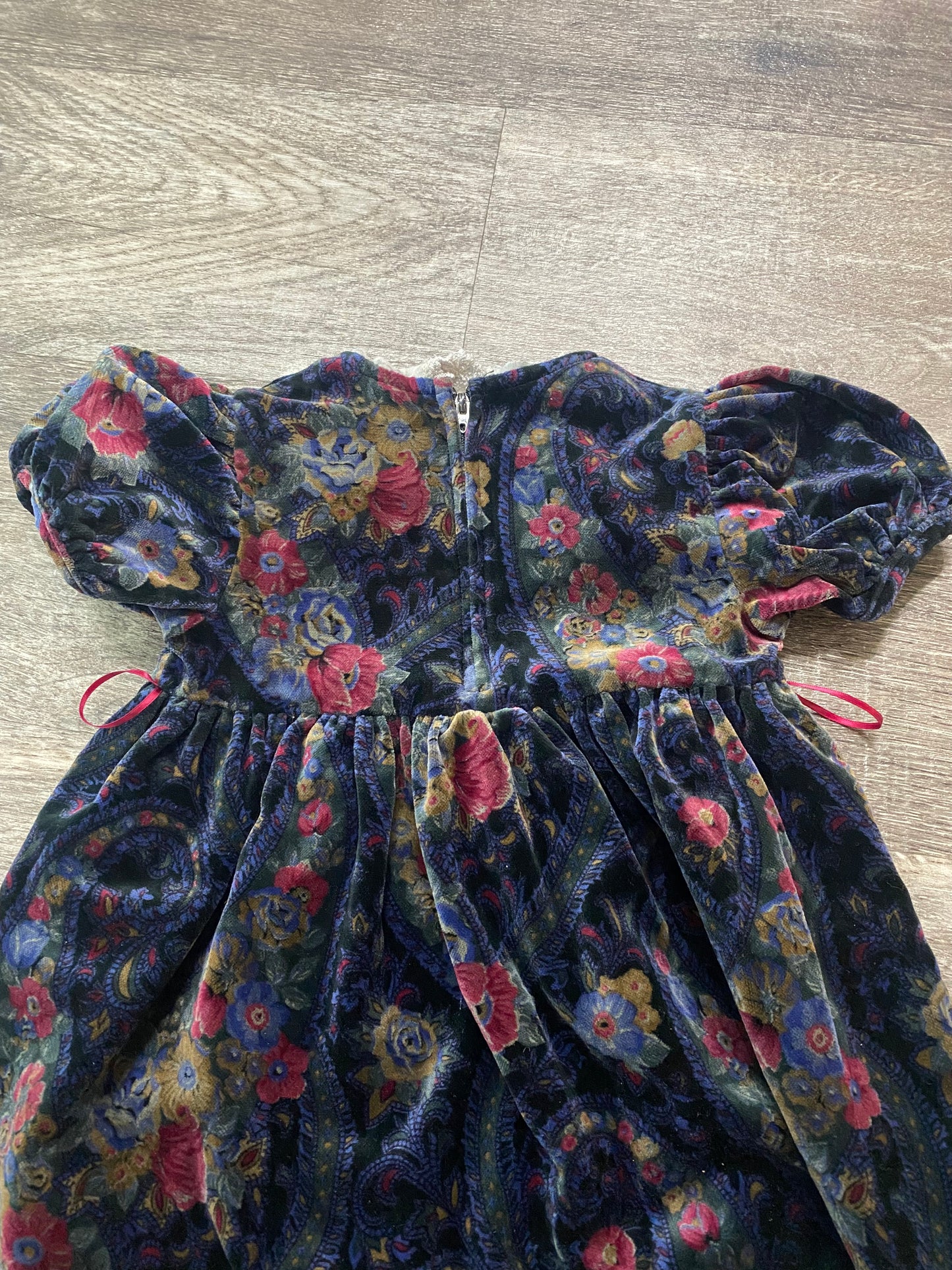 Vintage Dark Velvet Baby Doll Dress 2T