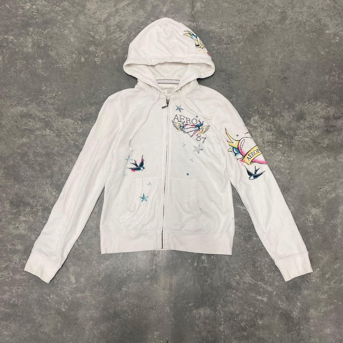 Y2K White Angel Wings Hoodie