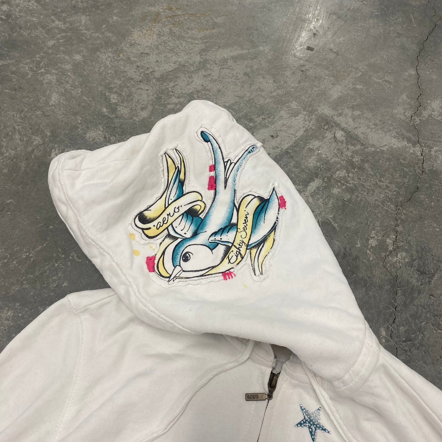 Y2K White Angel Wings Hoodie