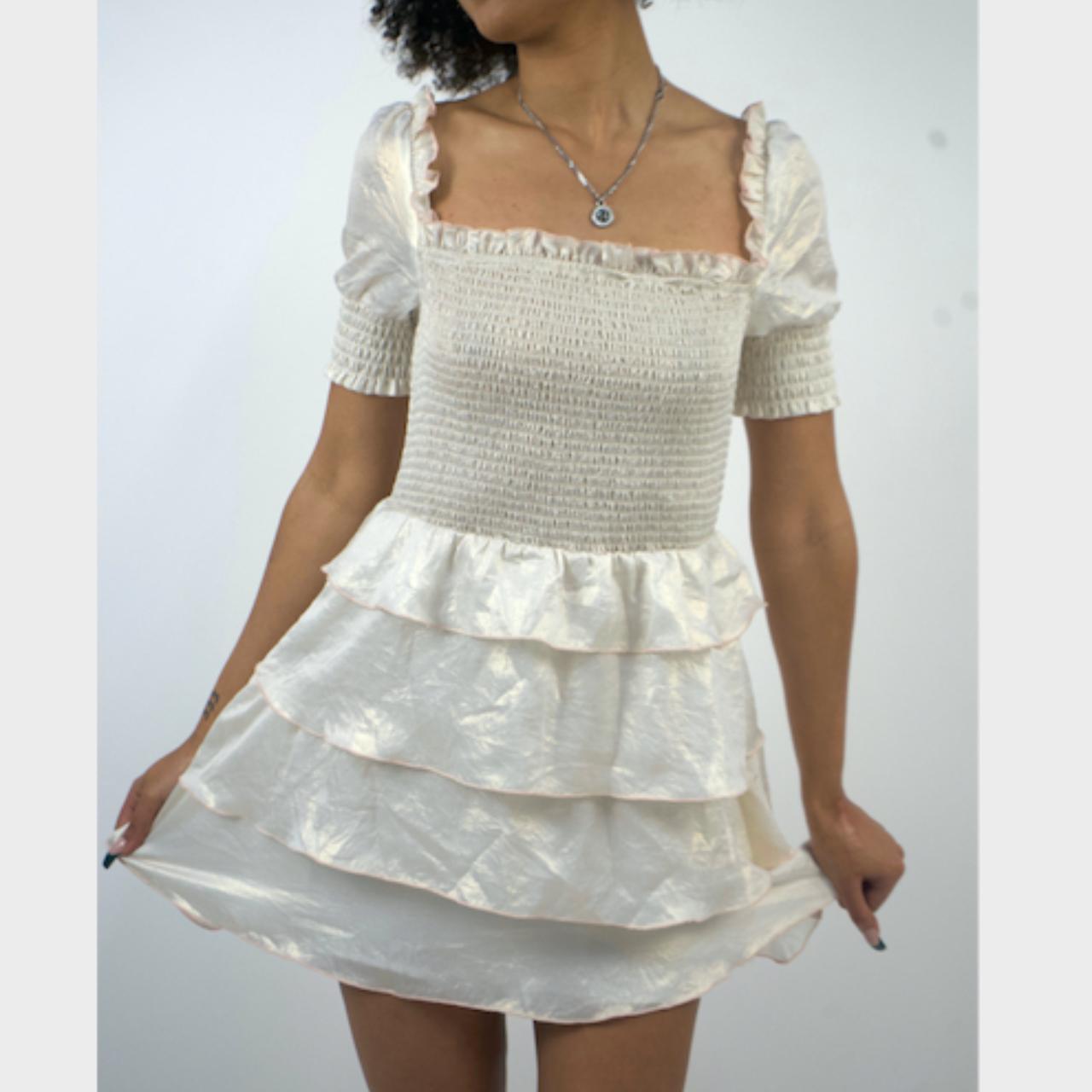 Creme Ruffle Dress