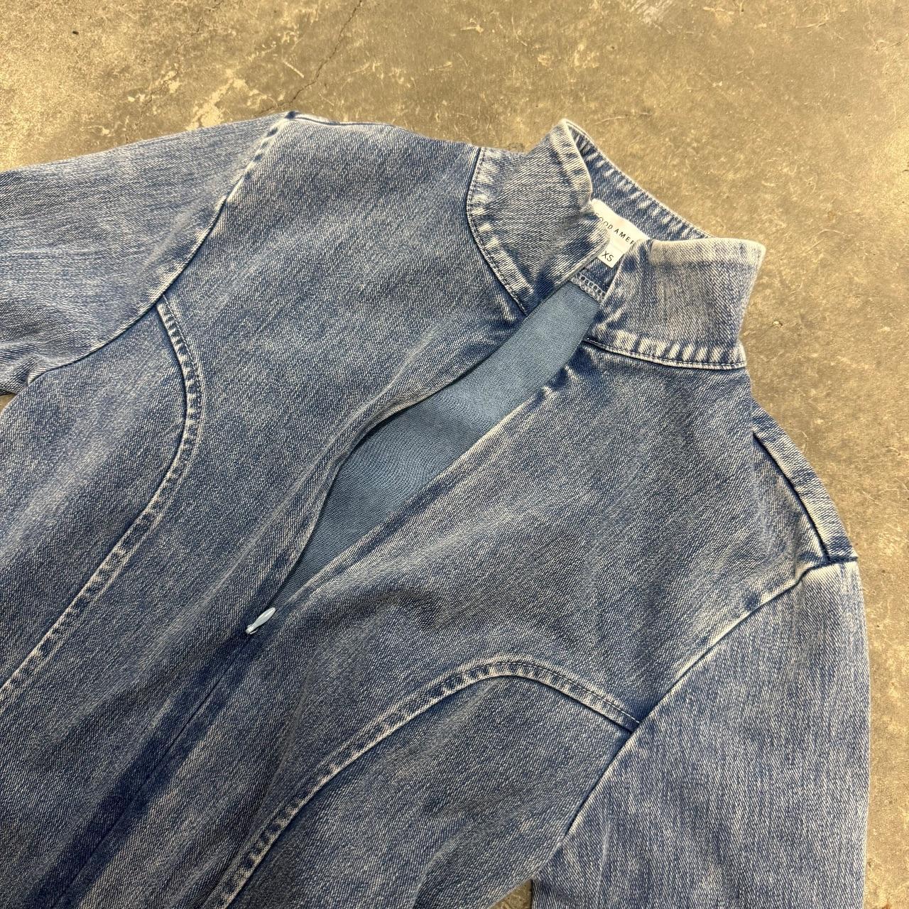 Blue Acid Wash Fitted Track Jacket